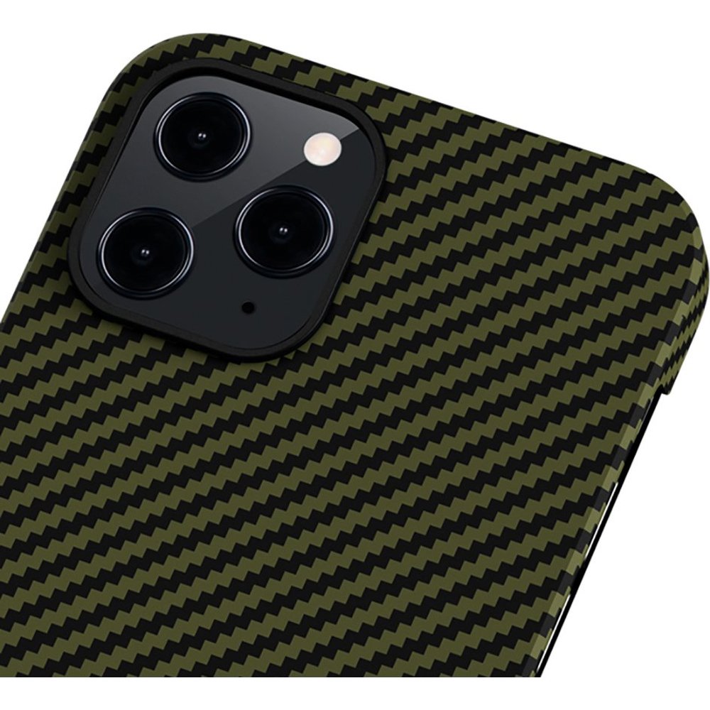 Чехол Pitaka MagEZ Case для iPhone 12 Pro Max, черно-зеленый, кевлар (арамид) 